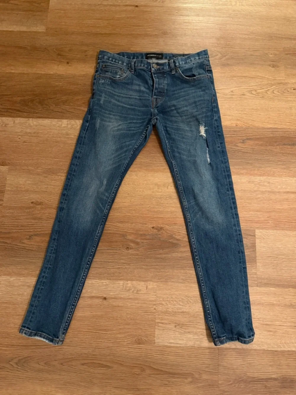 The Kooples Men's Dark Blue Skinny Jeans with Distressed Detail